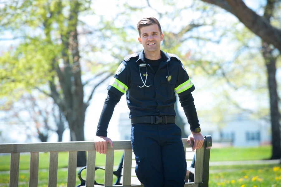 A male in a paramedic uniform