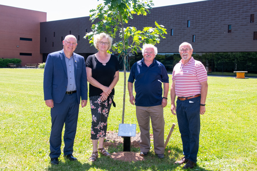 Red oak tree dedication in memory of Daryl Guignion