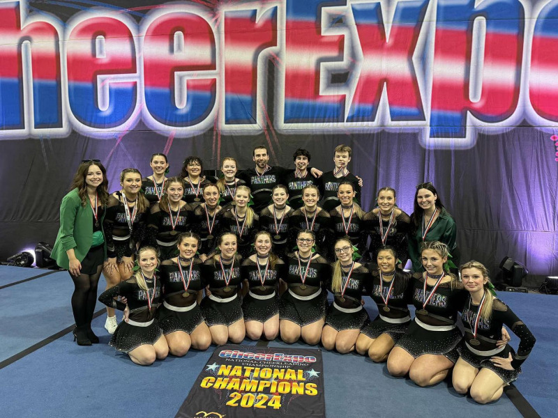 UPEI Cheer Team: Back row L-R: Katie Kelly, Ashleigh Coffin,  Lauren Rafuse, Garth Neily, Callum Machum, Isaac Bourque.  Middle row L-R: Robyn Doran (manager), Jaden Rose, Kylee Hill, Larissa Morningstar, Jessica Tutton, Hailie Plourde, Allie MacCaull, MaKenna Guthrie, Tink Gabriel, Baily MacLeod (Head Coach). Front Row L-R: Sarah Comeau, Maggie Power, Brooklyn Carver, Karisa Quinn, Carley Allain, Brett MacLeod, Chloë Betts, Tasia Gaudet, Emily Ramsay. 