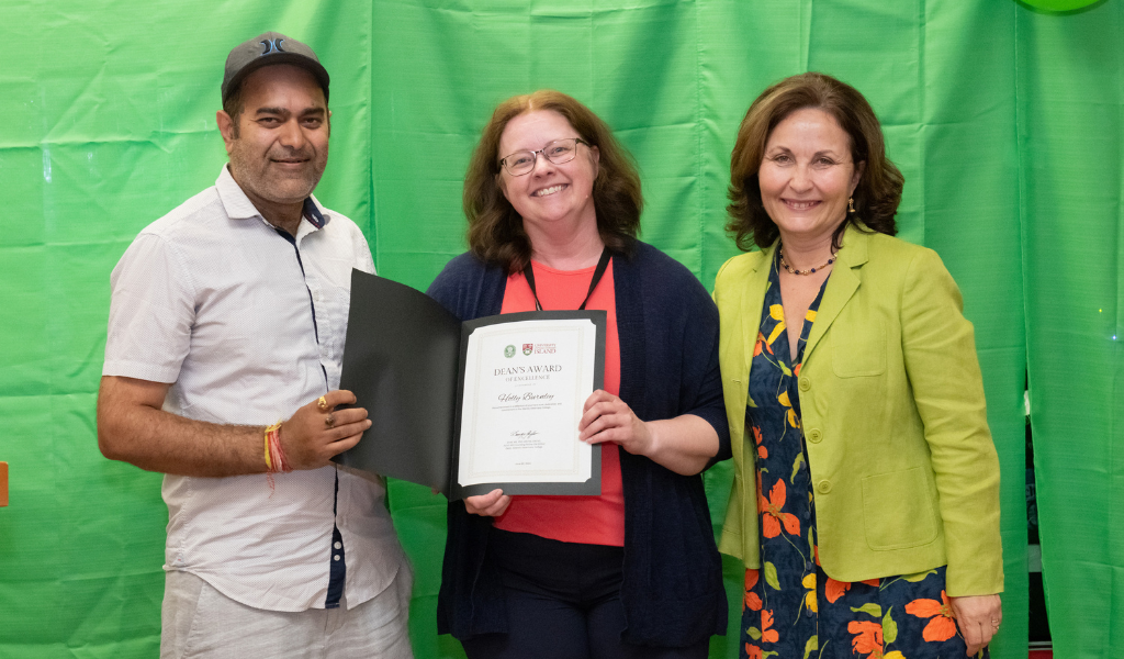 Holly Burnley receives her Dean's Award of Excellence