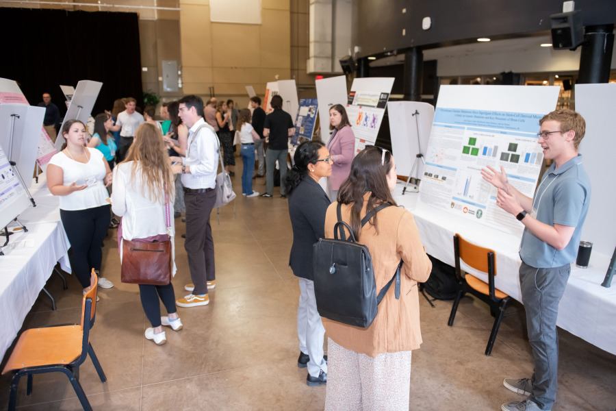 Participants in UPEI's 2024 UPEI SPREE poster competition present their research. 2024 UPEI SPREE poster competition