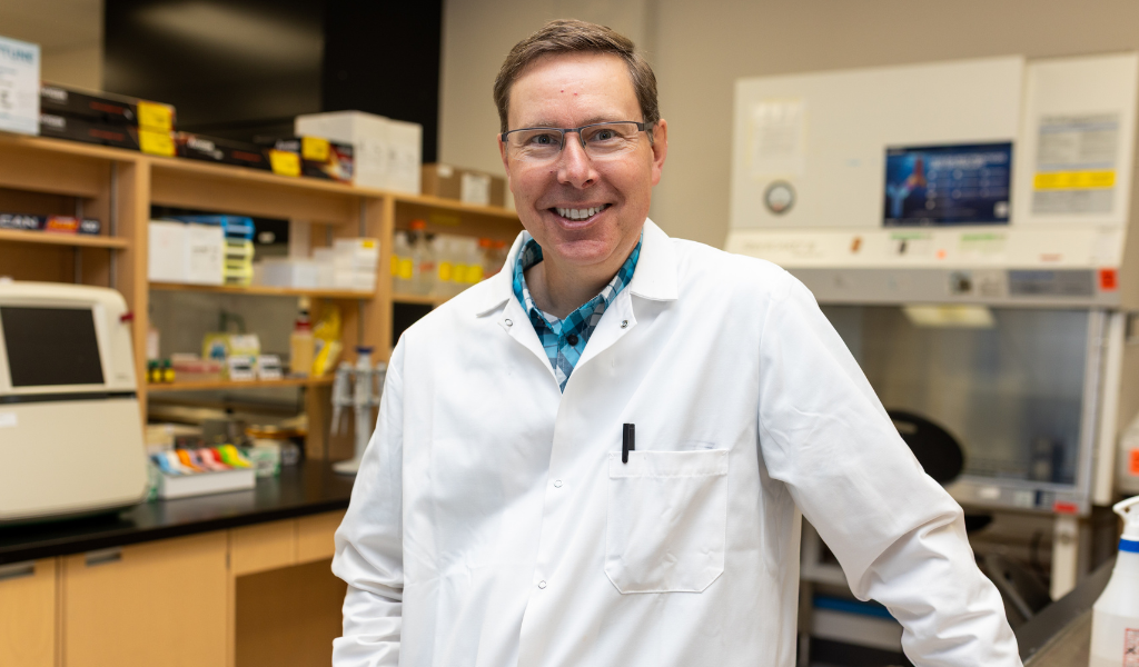 Dr. Joseph Gordon in his lab at the AVC Dr. Joseph Gordon in his lab at the AVC
