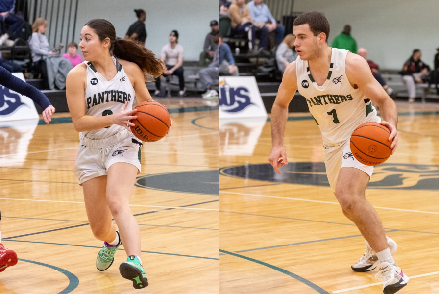 UPEI Basketball Panthers Samantha Zoffranieri and Hugo Bermejo 