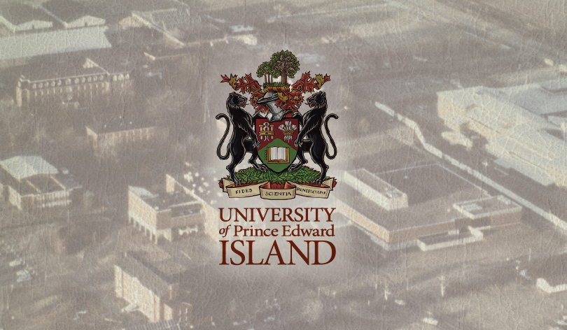 image of Coat of Arms and aerial photo of campus
