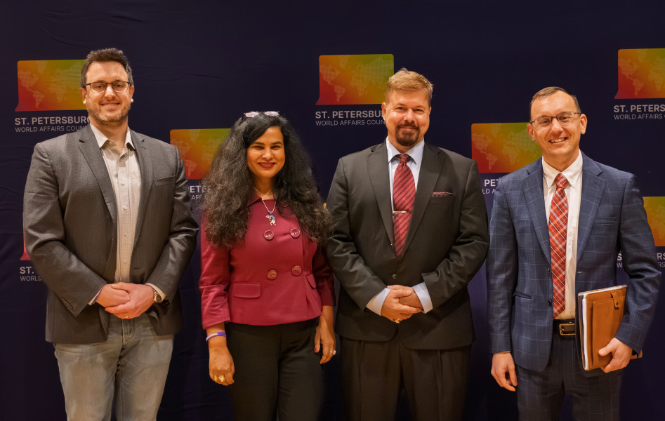 Panelists at St. Petersburg World Affairs Council Conference on Cooperation and Competition in Space