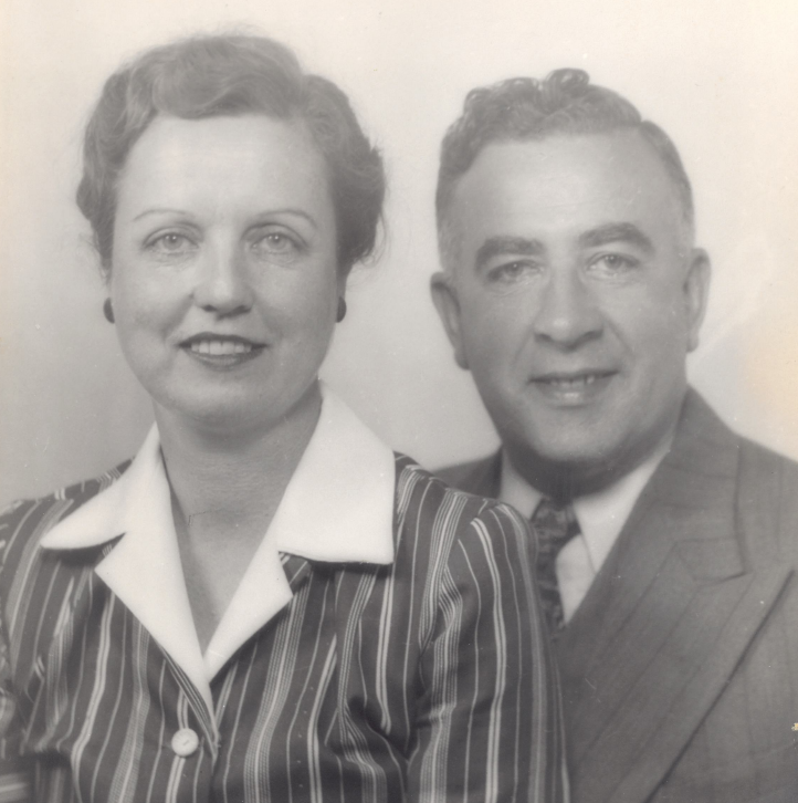 black and white photo of woman and man