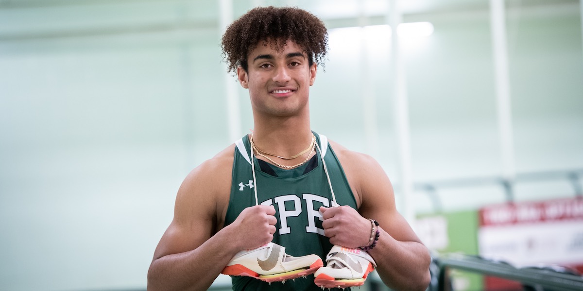 UPEI track athlete Jeremy Norman at the indoor track