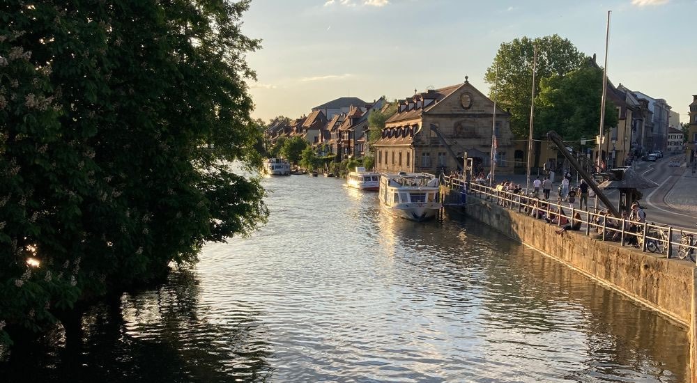 a river by the University of Bamberg