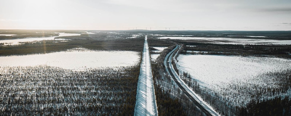 a road in arctic Canada