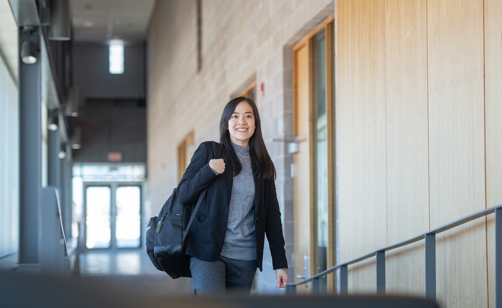 a UPEI business student in McDougall Hall