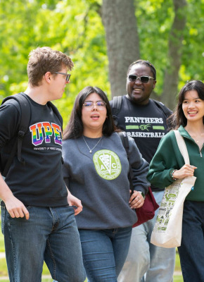 five UPEI students in the quad