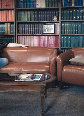 UPEI History student Riley Drake in the History student lounge