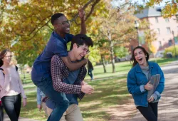 students on campus at upei