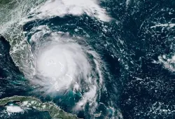 Satellite image of Hurricane Dorian courtesy of NOAA via AP