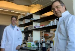 Two male scientists in a laboratory