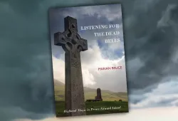 A book cover featuring a stone cross