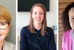 Three smiling females