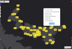 Screen shot from the PEI weather and climate application