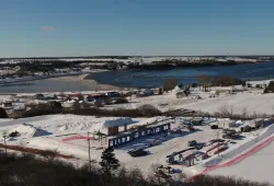 aerial photo of construction at St. Peter's Bay