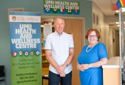 Dr. David Reid and Marilyn Barrett, director of the UPEI Health and Wellness Centre