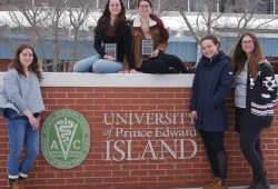 Team members from left to right: Alyssa McGee, Lily Mitchell, Devyn Enwright, Brianna Forbes, and Amy Stoyles. 