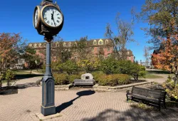 photo of clock in the quad