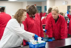 File footage of Summer Academy participants taking part in a lab. (Please note: This photo was taken prior to COVID-19)