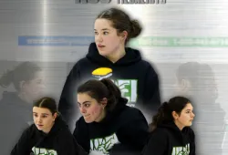 UPEI Women’s Curling Panthers team members: Beth Stokes (lead), Sydney Howatt (mate), Lexie Murray (second), and Rachel MacLean (skip)