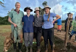 Dr. John VanLeeuwen and students in Kenya