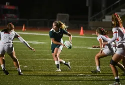 Paige MacLean and the UPEI Women’s Rugby Panthers take on the Acadia University Axewomen in AUS semifinal action on October 15.