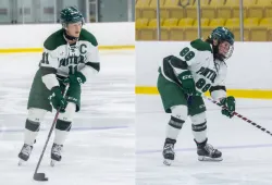 Both the UPEI men’s and women’s hockey teams look to continue their winning streaks this weekend. Shown here are forward Ben McFarlane, UPEI Men’s Hockey Panthers, and defence Orianna MacNeil, UPEI Women’s Hockey Panthers.