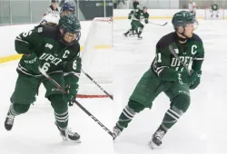 UPEI Hockey Panthers captains Chloe McCabe and Ben McFarlane prepare the Panthers for quarter-final clashes with the Saint Mary’s University Huskies.