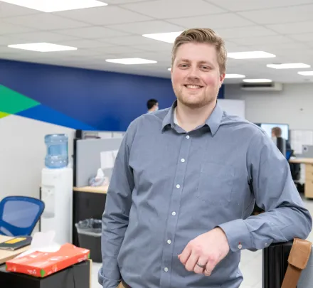 professional engineer peter doiron in his office at Charlottetown Metal Products