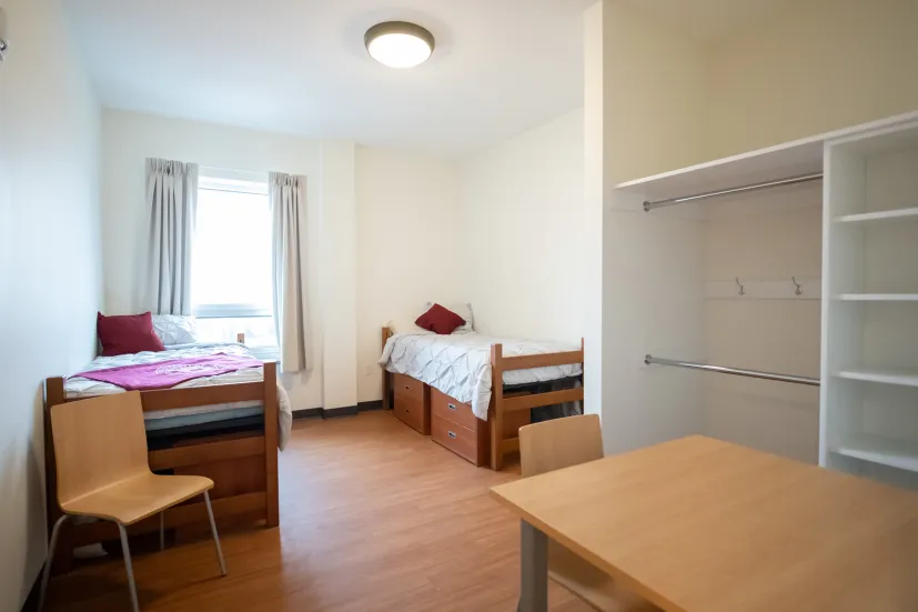 bedroom in new UPEI residence room