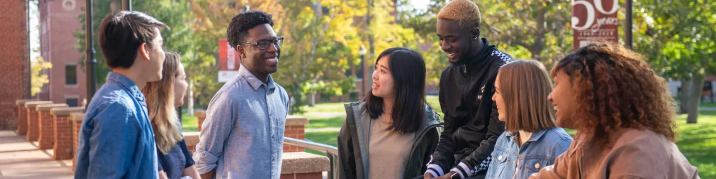 Students On Main Building Stairway