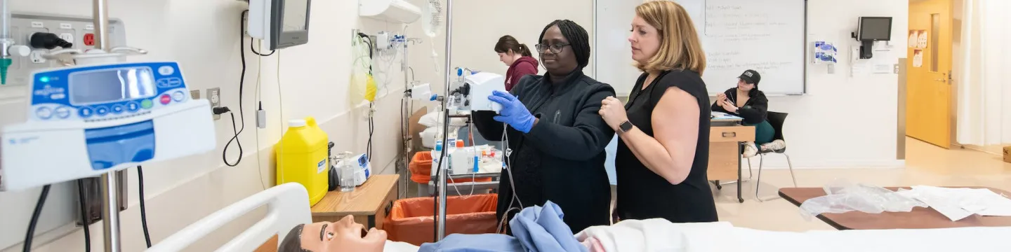 nurses working in a clinical laboratory