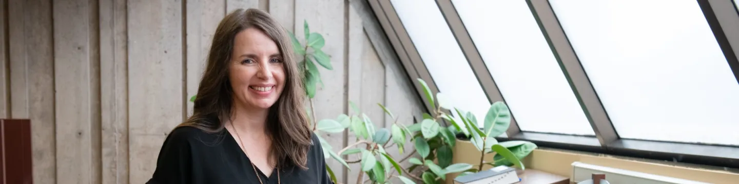 upei student raeann kinch in robertson library
