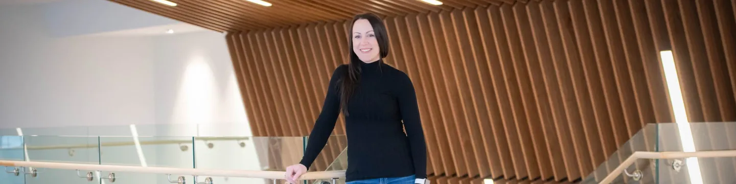 UPEI education graduate Nicole in the new residence building