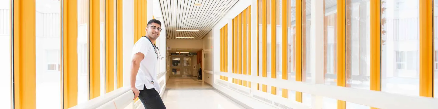 UPEI nursing student Gabriel at the Queen Elizabeth Hospital