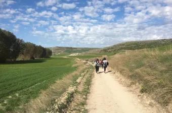 students walking the Camino de Santiago