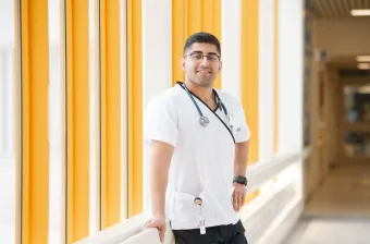 UPEI nursing student Gabriel at the Queen Elizabeth Hospital