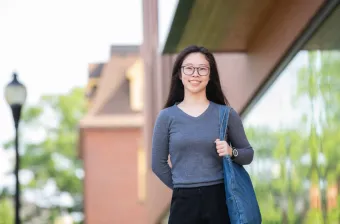 UPEI student EeVon Lim outside the Health Sciences Building