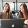 UPEI environmental studies students Danelle Finney and Angela Costello 