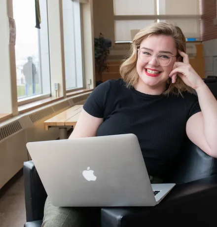 upei student alex macdonald in the w. a. murphy student centre