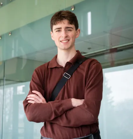UPEI student Samuel Harding in McDougall Hall